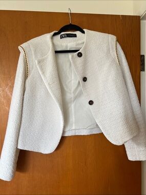ZARA Cream Cropped Jacket
